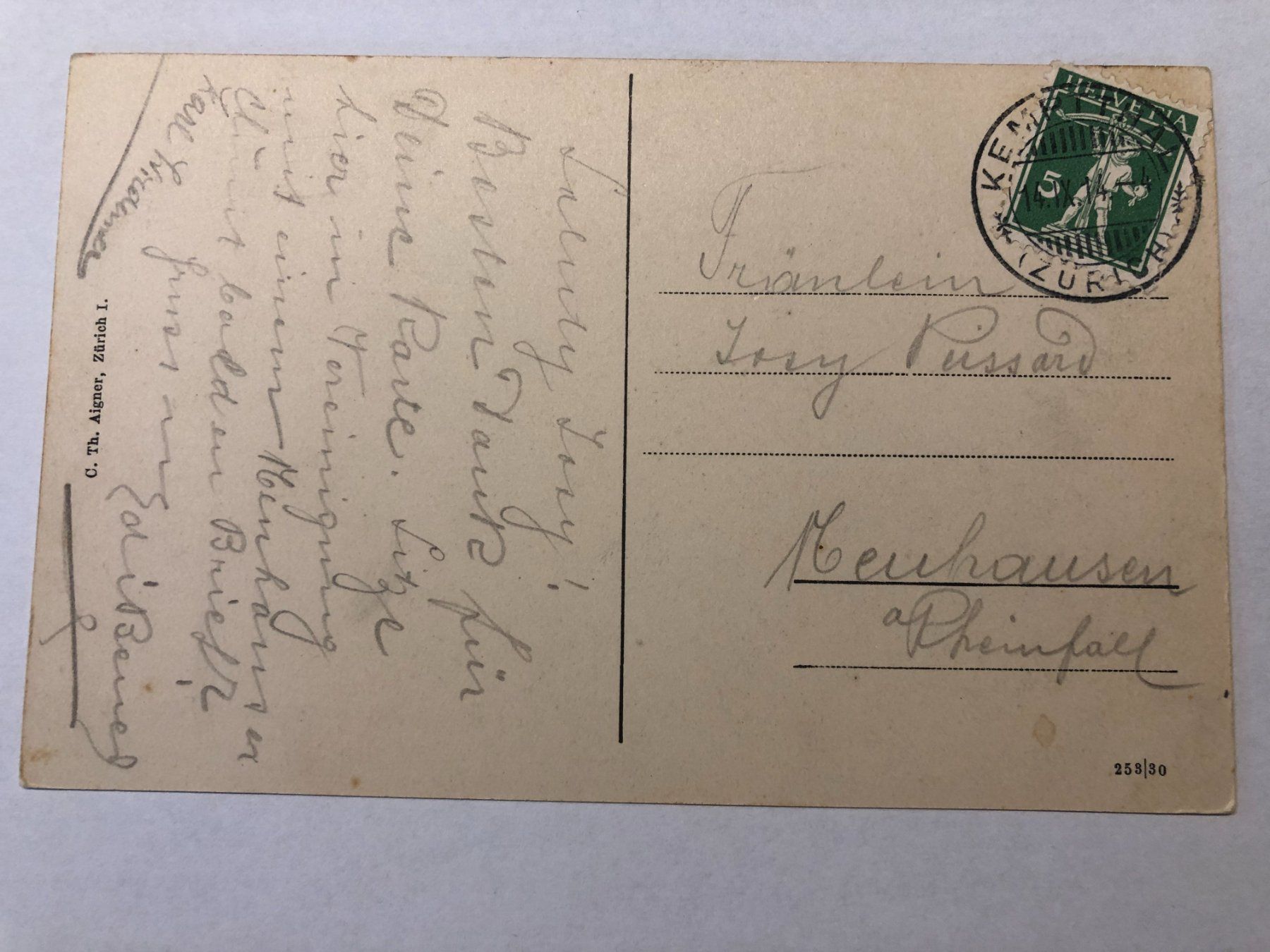 Ansichtskarten: Restaurant Hammermühle Kempttal 1914 – Gebraucht aus Pfäffikon ZH von Waltoversand 1