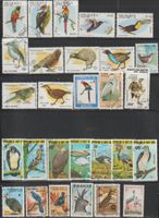 Lot Timbres Oiseaux Nicargua, Cuba, Bolivie, Mali, etc.