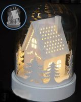 Winterdeko weisses Haus mit LED