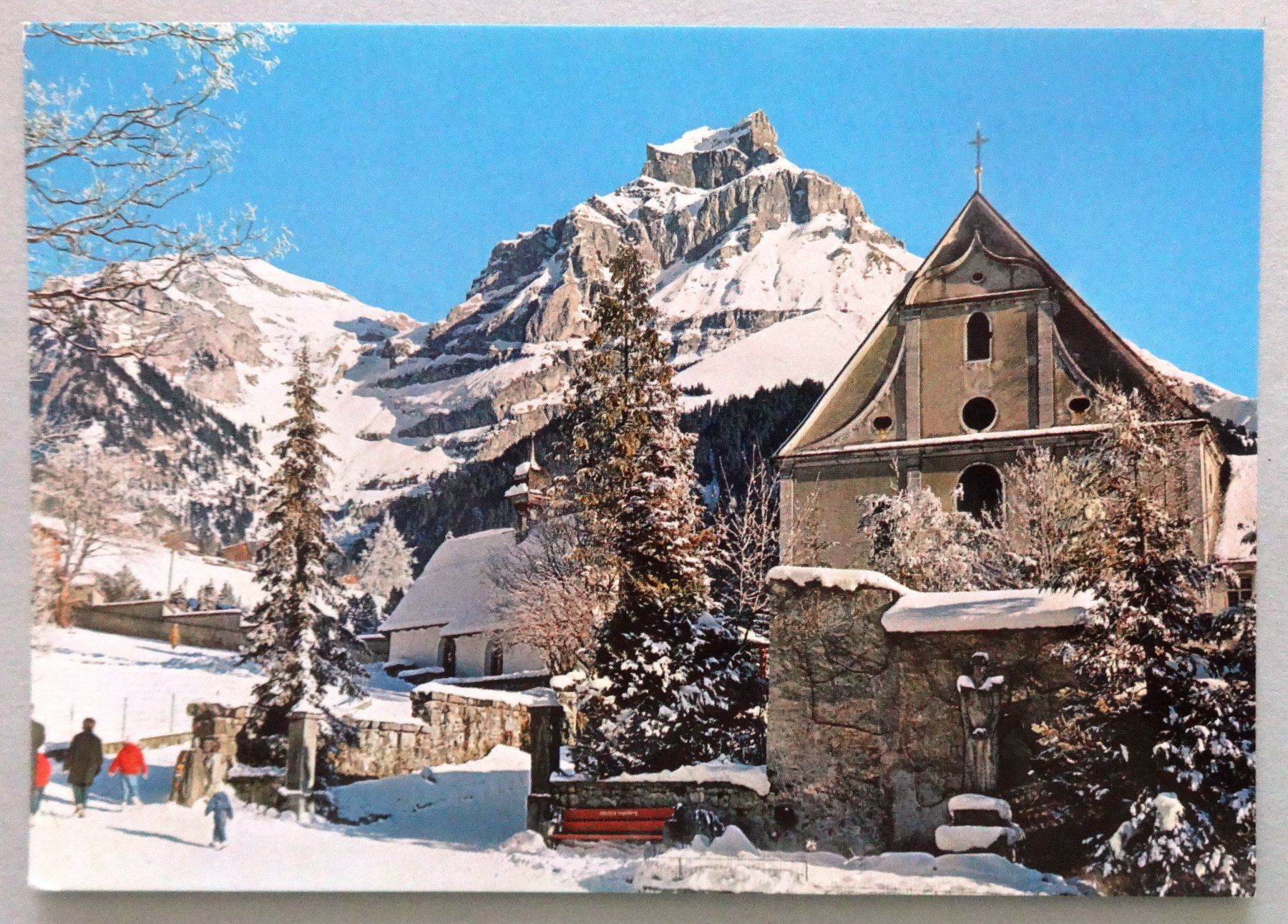 Ansichtskarten: Engelberg, Klosterkirche mit Hahnen – Gebraucht aus Fétigny von Billy2miny