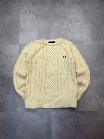 Vintage Fred Perry Cable Knit Sweater - Grösse S
