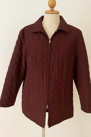 Dunkelrote, gesteppte Übergangsjacke, Grösse 42, neuwertig