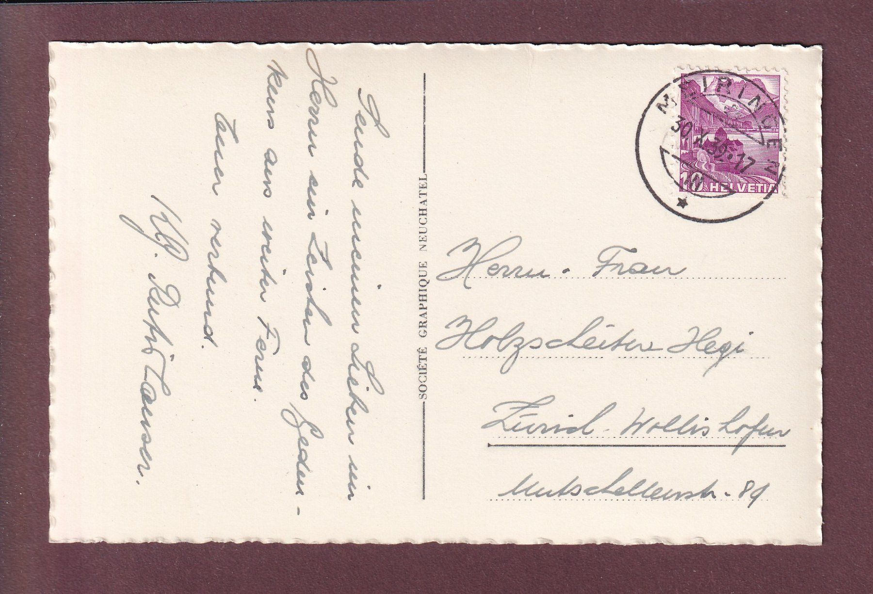 Cartoline postali: MEIRINGEN - Dorfpartie - 1939 – Usato da Pully venduto da nicecards 1