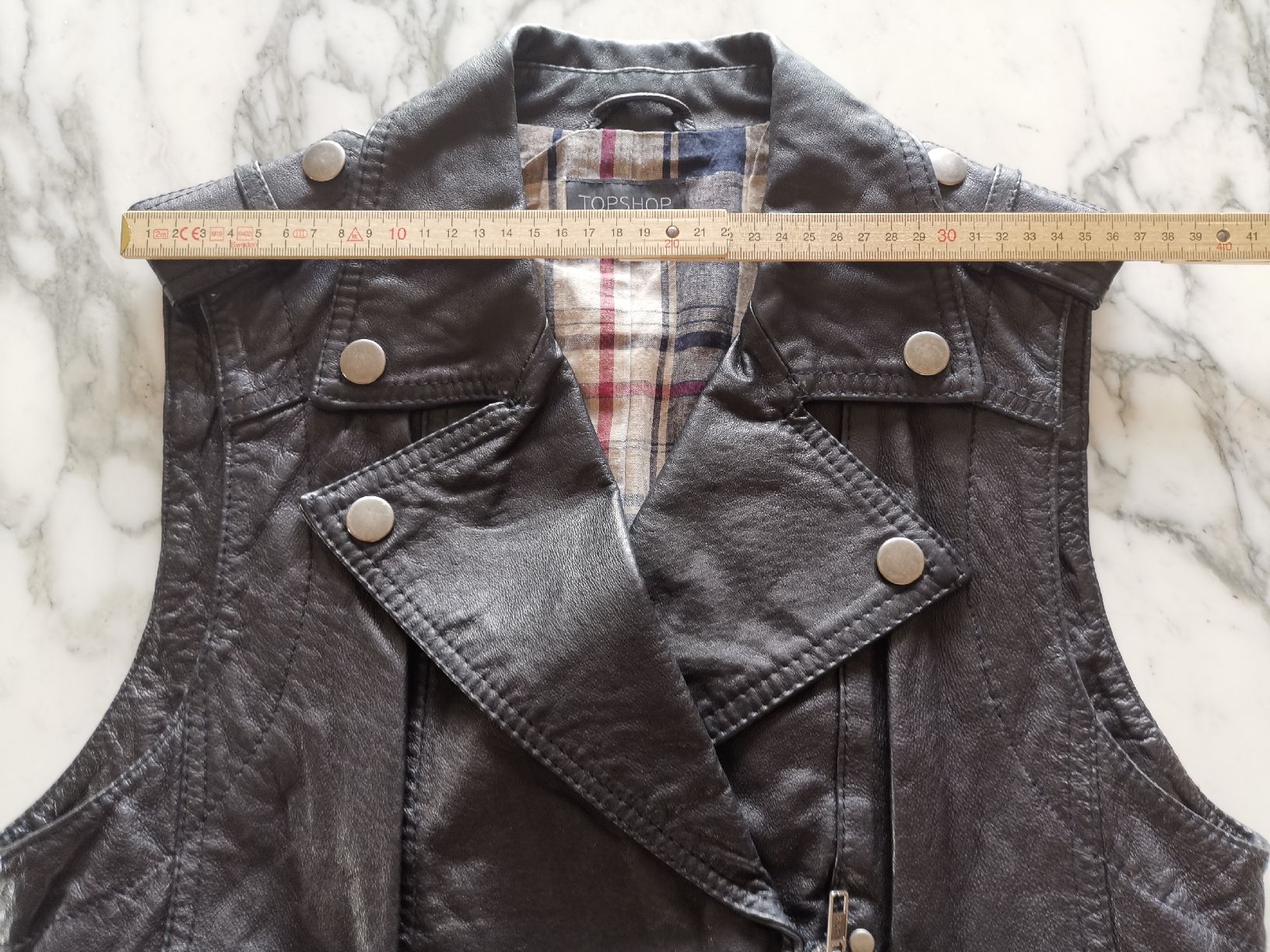Gilet & Giacche senza maniche: Topshop Biker Leder Weste  – Usato da Uerikon venduto da pink_flamingo 2