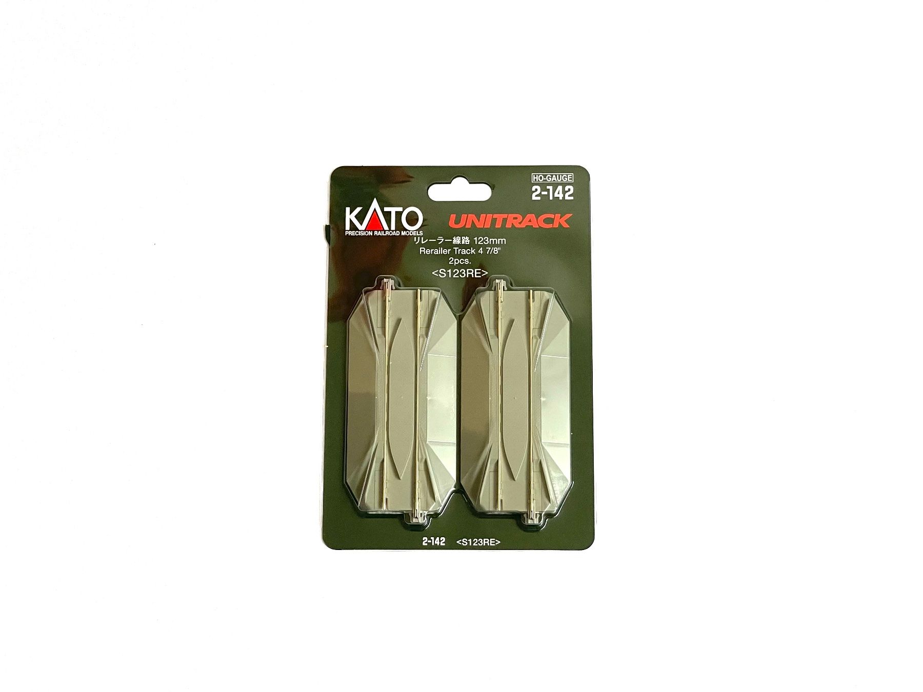 Kato Modellini di ferrovie: 2-142 Gerades Gleis mit Eingleiser 123 mm 2 Stk. – Nuovo e nell'imballaggio originale da Brügg BE venduto da telegraphrail