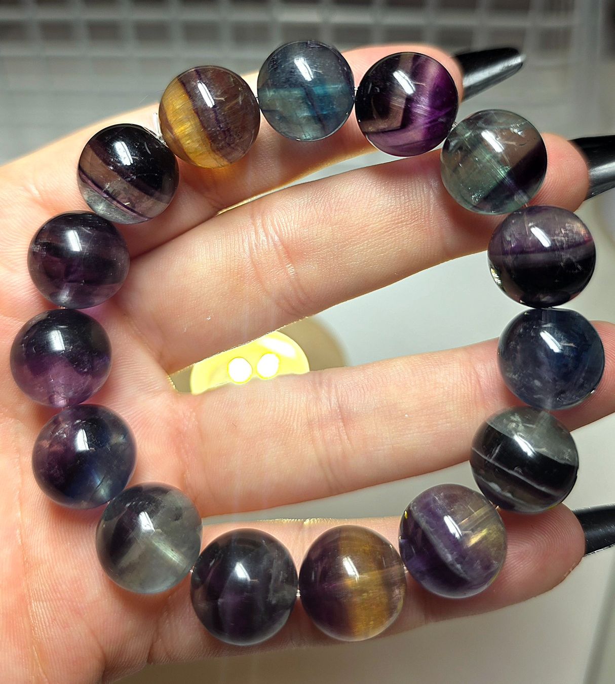 Minerali & Pietre curative: Regenbogenfluorit Armband A 14mm – Nuovo e nell'imballaggio originale da Matzingen venduto da Shay_Crystalz 1