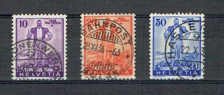Tutti i francobolli: Briefmarken Eidg. Wehranleihe 1936 Satz gebraucht – Usato da Hettlingen venduto da Zimmi01