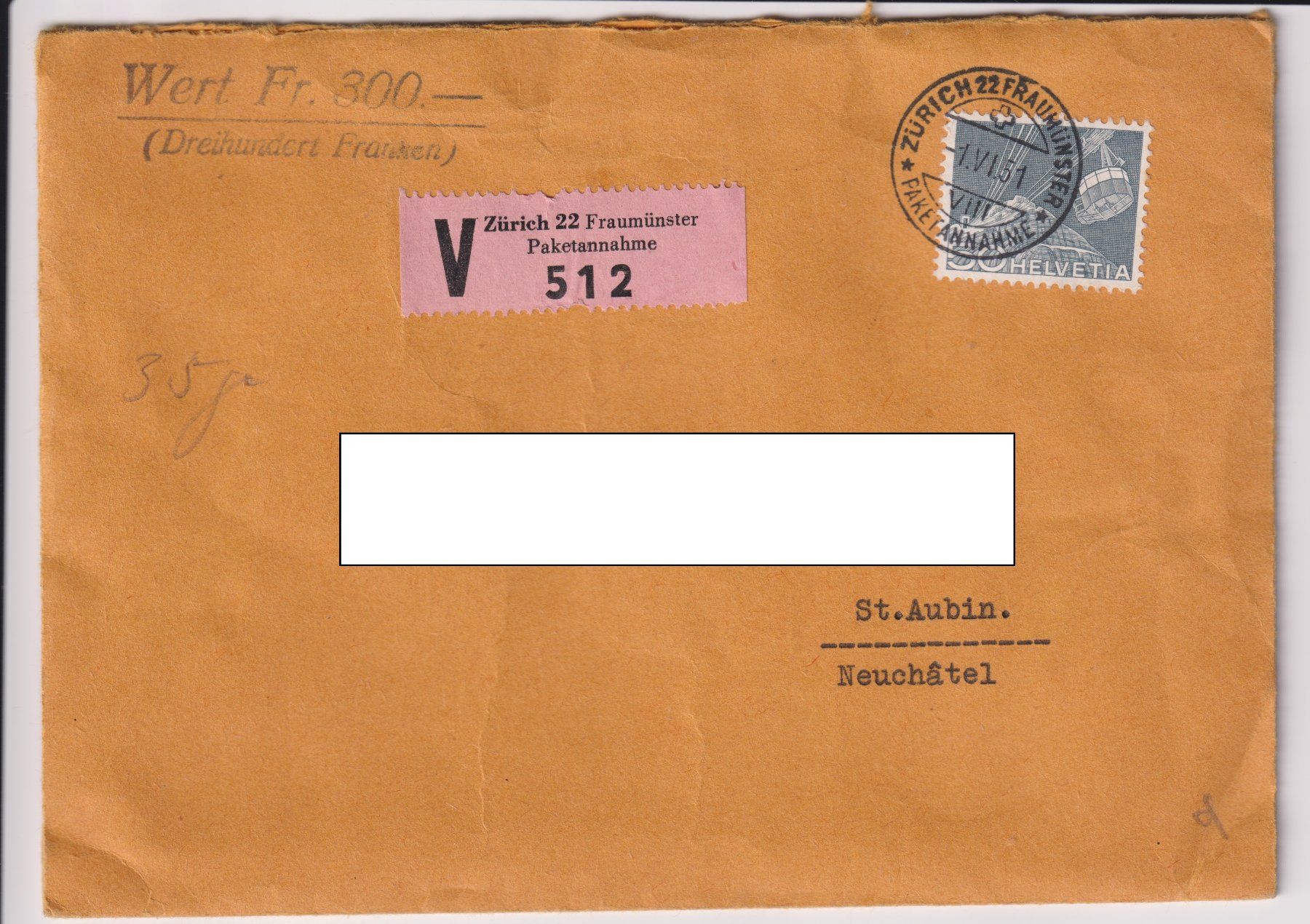 Tous les timbres: Wertbrief mit Siegeln – D'occasion à Bellach par qsearch 1
