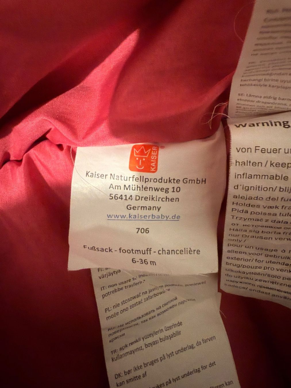 Kaiser Sacchi a pelo: Fusssack, Kaiser, Pink, wie neu – Nuovo (secondo la descrizione) da Niederurnen venduto da Carbon21 6