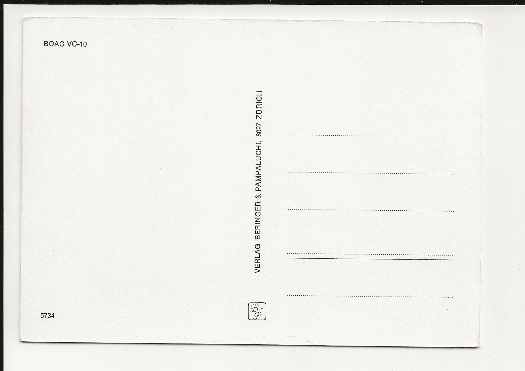 Cartes postales: AK  ca.1965 BOAC Vickers VC-10 Flugzeug – D'occasion à Greifensee par 315WDO 1