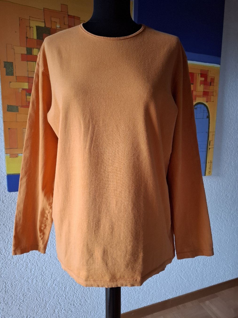 T-Shirts: Langarmshirt Damen Gr. L gelb Orange Basic Cotton Herbst 500 – Gebraucht aus Vinelz von sonnenmond77 1