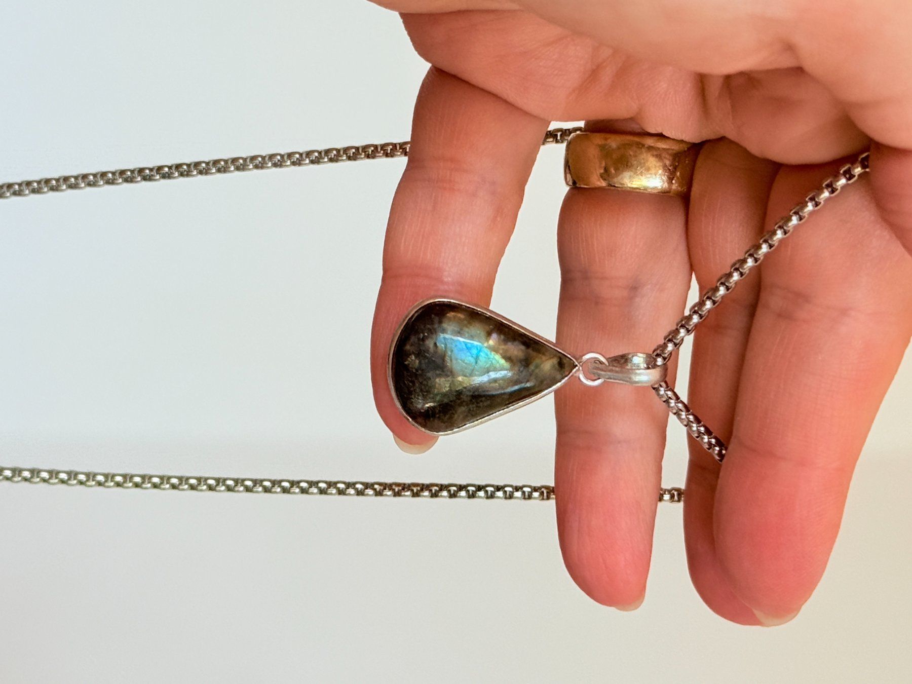Colliers: Collier avec labradorite - Élégant & Naturel! – Neuf avec emballage d'origine à Genève par AWWA 7
