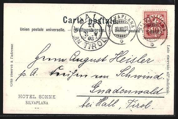 Cartoline postali: AK Silvaplana, Panorama und Hotel Sonne – Usato da Berlin venduto da bartko-reher 1