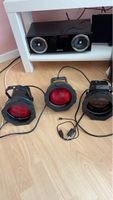 3 LED Scheinwerfer rot mit Kabel und USB neuwertig
