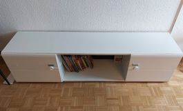 TV Moebel weiss mit 2 Tueren und offnem Fach 170cm