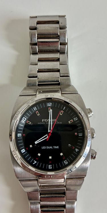 Fossil Montres: Fossil Herrenuhr Dual Time, Edelstahl, guter Zustand – D'occasion à Zürich par tersus1981 2