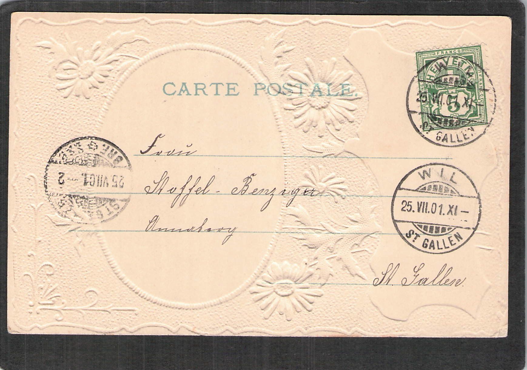 Ansichtskarten: #Prägekarte , gel. 1901 – Gebraucht aus Reichenburg von Pipo-67 1