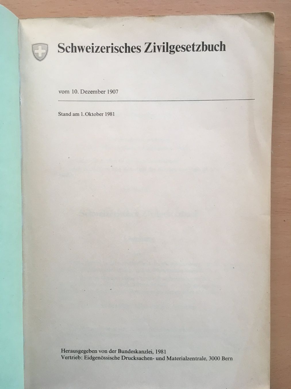 Bücher: Schweizerisches Zivilgesetzbuch – Gebraucht aus Grenchen von Kogi7 1
