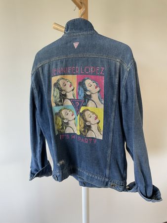 Jeansjacke GUESS Jennifer Lopez Pop Art Druck Grösse S