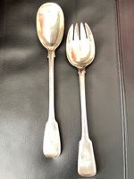 Paire de couverts en argent massif 925, fin XVIIIème