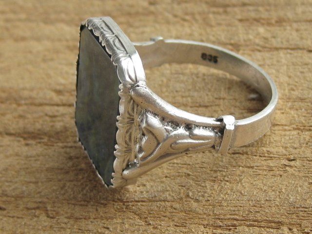 Anelli: Vintage Ring Silber 835 mit blauem Achat Gr. 63 – Usato da Ermatingen venduto da Decovin 5