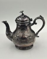 Antike viktorianische versilberte Teekanne Rokoko-Stil 1880s