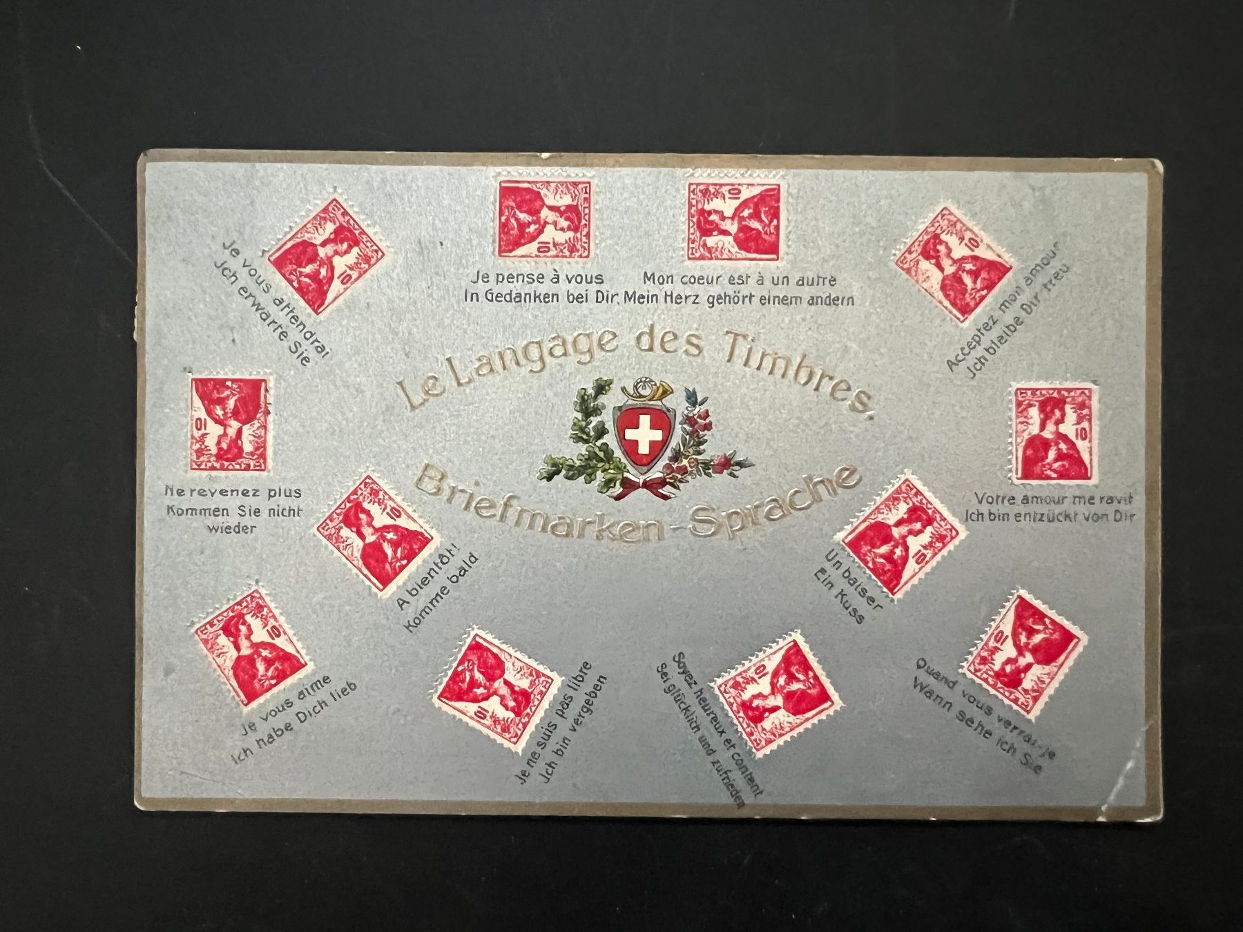 Ansichtskarten: Ansichtskarte Briefmarkensprache 1914  (V200) – Gebraucht aus Hinwil von Sidi4