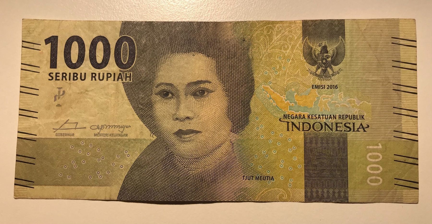Banconote: Indonesien 1000 Rupiah 2016 – Usato da Algetshausen venduto da Carrhard