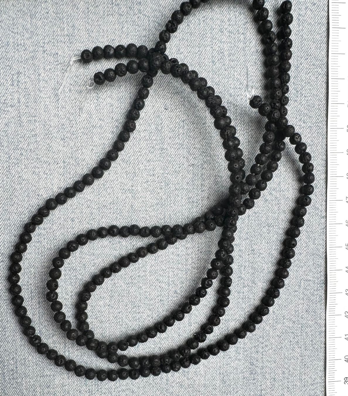 Catenine: 3 x Vulkan Stein  Lava  Strang   5mm    TOP nature – Nuovo e nell'imballaggio originale da Leuggern venduto da gemshow 8