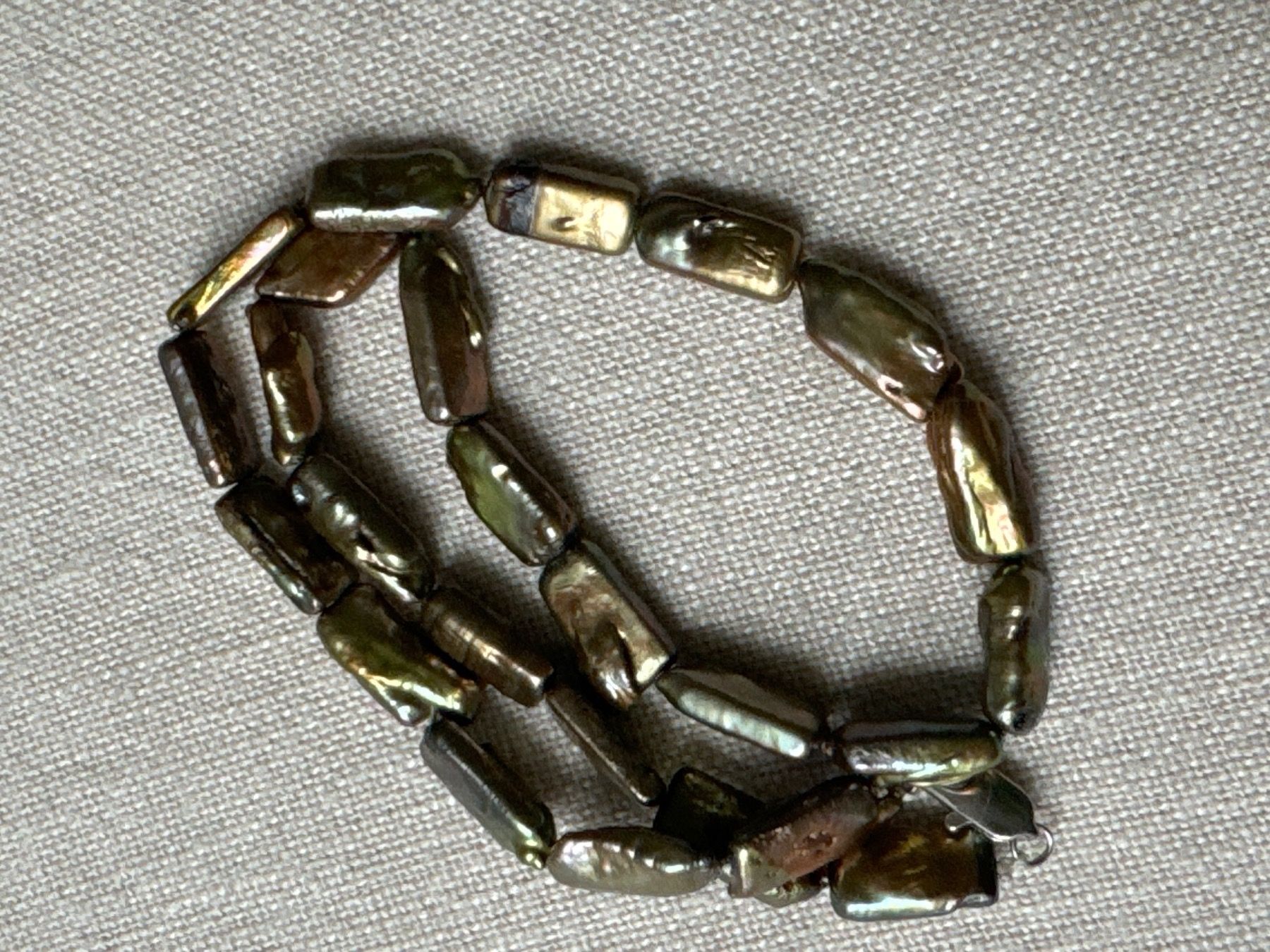 Perle (finte): Perlen Kette Farbe Olive-Kupfer – Nuovo (secondo la descrizione) da Brütten venduto da Rod816 5