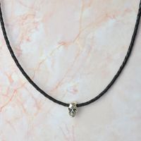 Herren Halsband Leder & Silber 925 (LED3)