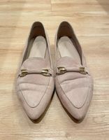 Schicke Wildlederschuhe Gr. 39 rose Goldschnalle