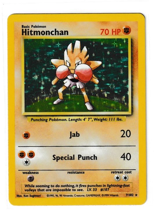 Pokémon Hitmonchan Nockchan (7/102), Basis Base Set, Holo (Gebraucht ...