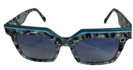 Occhiali & Lenti: Sonnenbrille Damen blau gemustert "Bemboo" – Usato da Allschwil venduto da Goofy1958