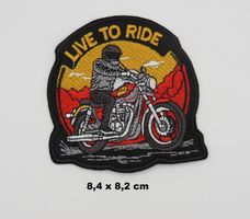 MOTORRAD - "Live to Ride" - Aufnäher - Aufbügler - 8.4x8.2cm