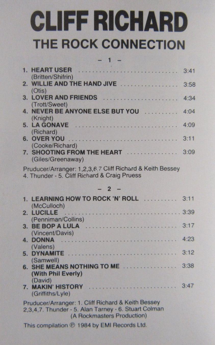Kompaktkassetten: Cliff Richard - The Rock Connection - Musikkassette – Gebraucht aus Auenstein von Padabimbim 1