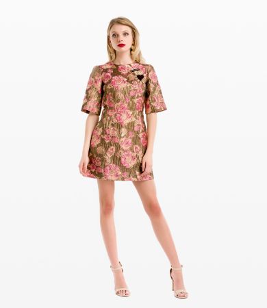 DOLCE & GABBANA MINIKLEID MIT FLORALEM MUSTER