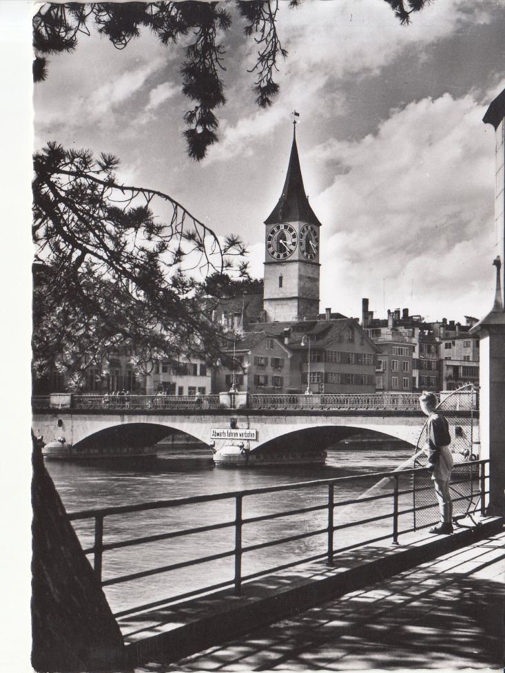Cartoline postali: Zürich Helmhausbrücke 1957 – Usato da Bürglen TG venduto da StampGraf