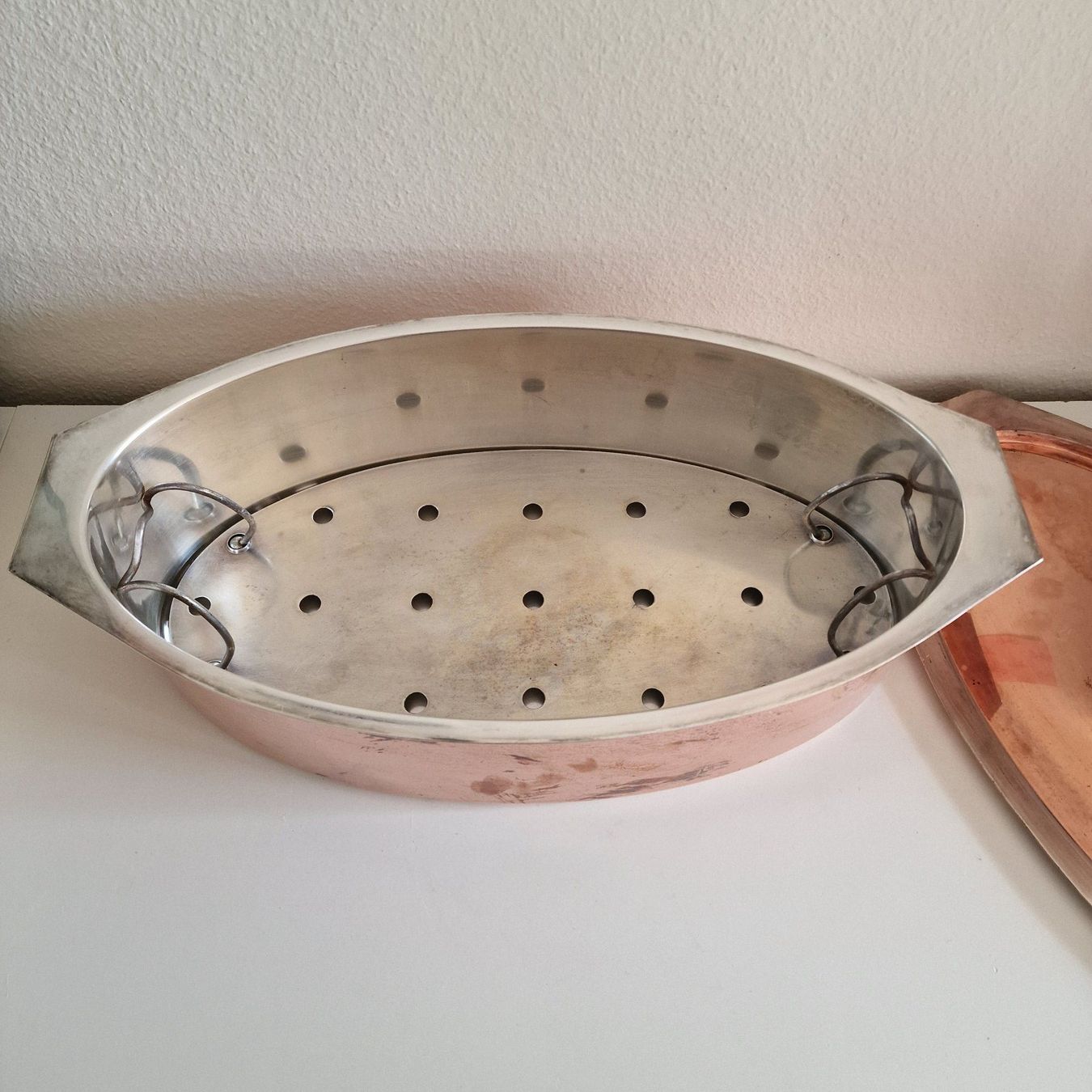 Padelle: Großer ovaler Kupferbehälter mit Deckel SPRING IX – Usato da Birr venduto da dem_9xtm 3