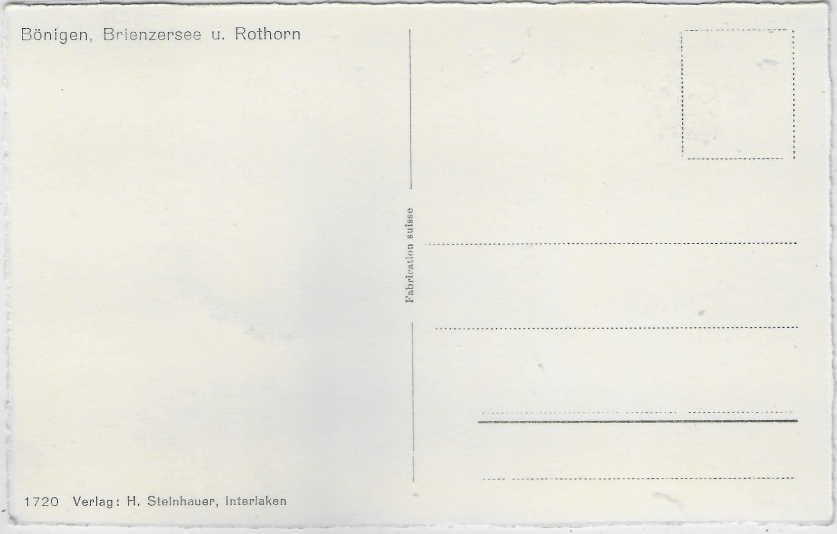 Cartoline postali: Bönigen - Brienzersee u. Rothorn – Usato da Ettingen venduto da Kartenplanet 1