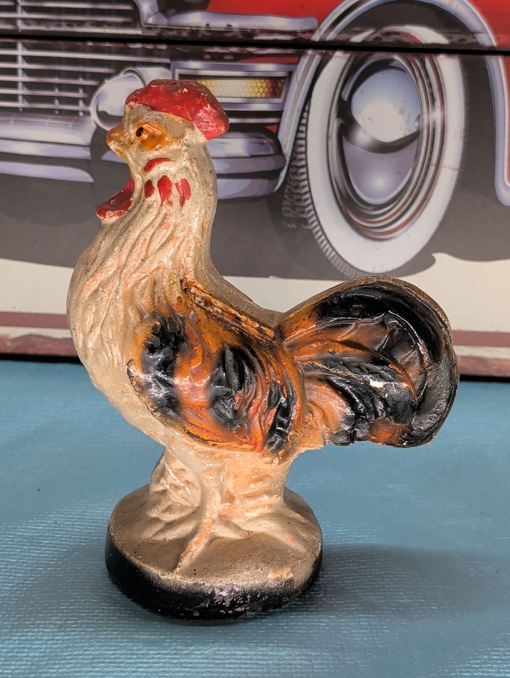 ANTIKER HAHAN AUS GIPS VINTAGE HÜHNER FIGUR SAMMLERSTÜCK (Gebraucht) in ...