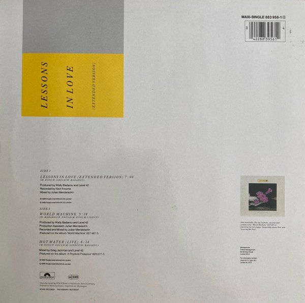 Vinyles: Level 42 Lessons in love Maxi – Neuf (Voir description) à Hellikon par Jogi73 1