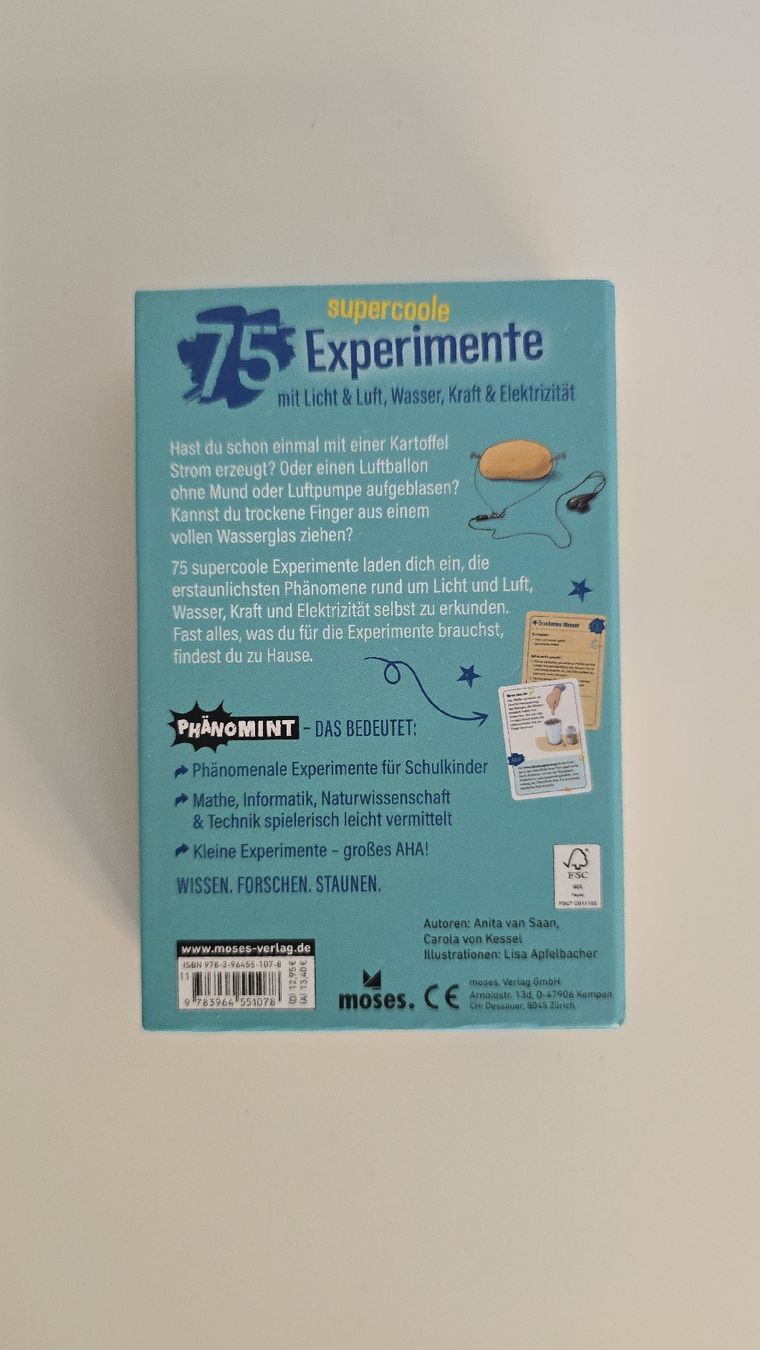 Giochi: "75 supercool Experimente" Kartenset ab 7 Jahren – Nuovo e nell'imballaggio originale da Buchberg venduto da MaddieF 1