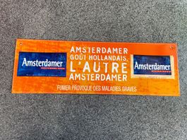 Vintage Amsterdamer Tabak Reklame-Schild aus Blech