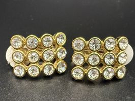 Vintage-Ohrringe Cabouchon Paris – Goldfarben
