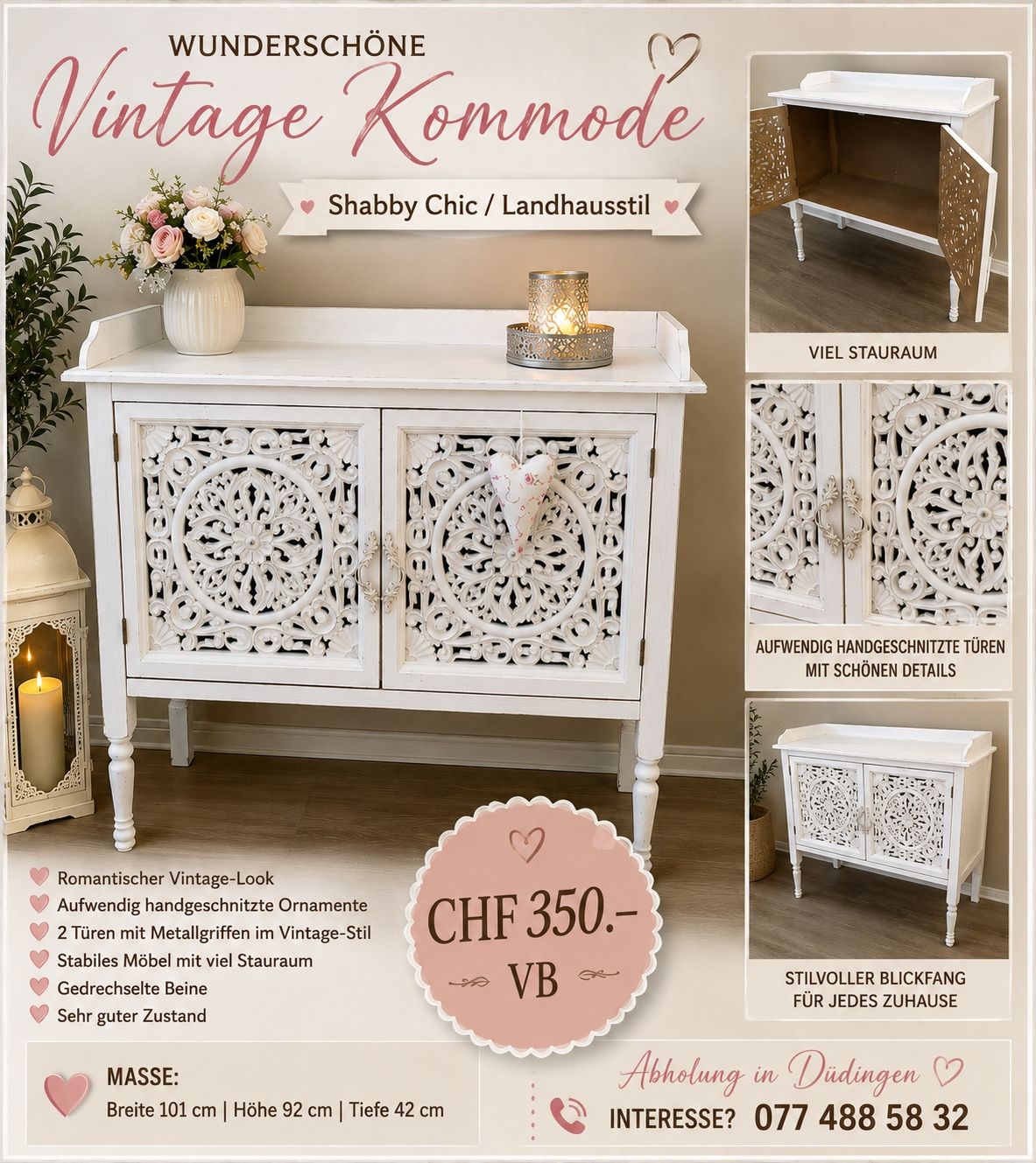 Commodes: Shabby-Chic Vintage Möbel – Neuf (Voir description) à Düdingen par Girl