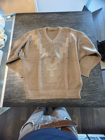 Herren Pullover Bogner braun Wolle Baumwolle gemustert
