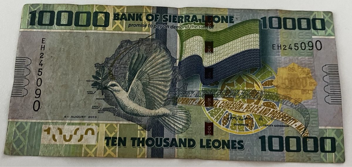 Banconote: Sierra Leone 10‘000 Leones 2013 – Usato da Algetshausen venduto da Carrhard