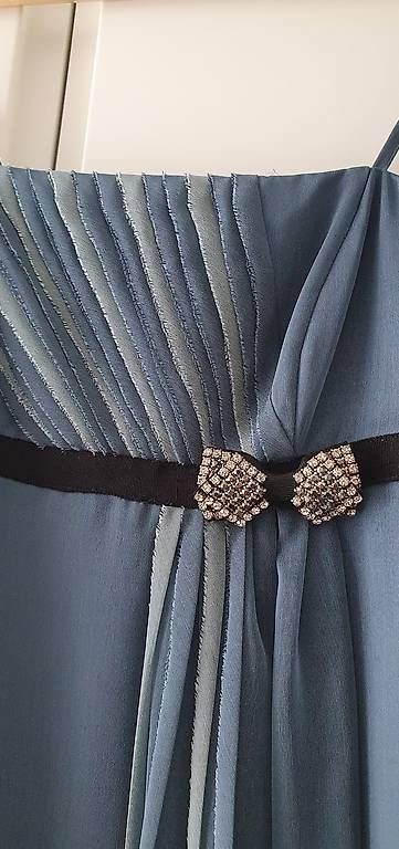 Vestiti: Blaues Coktailkleid mit Strassschleife – Usato da Reichenburg venduto da Rednim1987 1