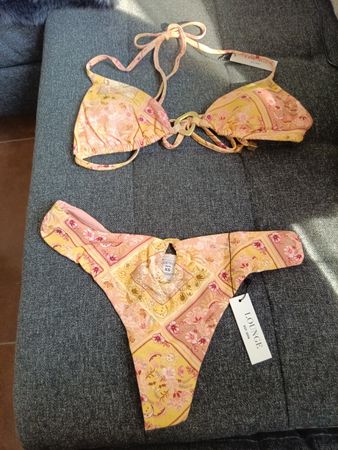 Lounge Bikini Set Rosa Gelb Blumenmuster Grösse XS neu